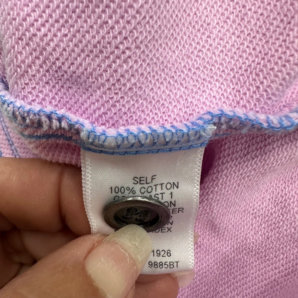 Blue Velvet Pink Boho Patchwork Hoodie Sweatshirt Womens Size S Oversized Shabby - Picture 6 of 8